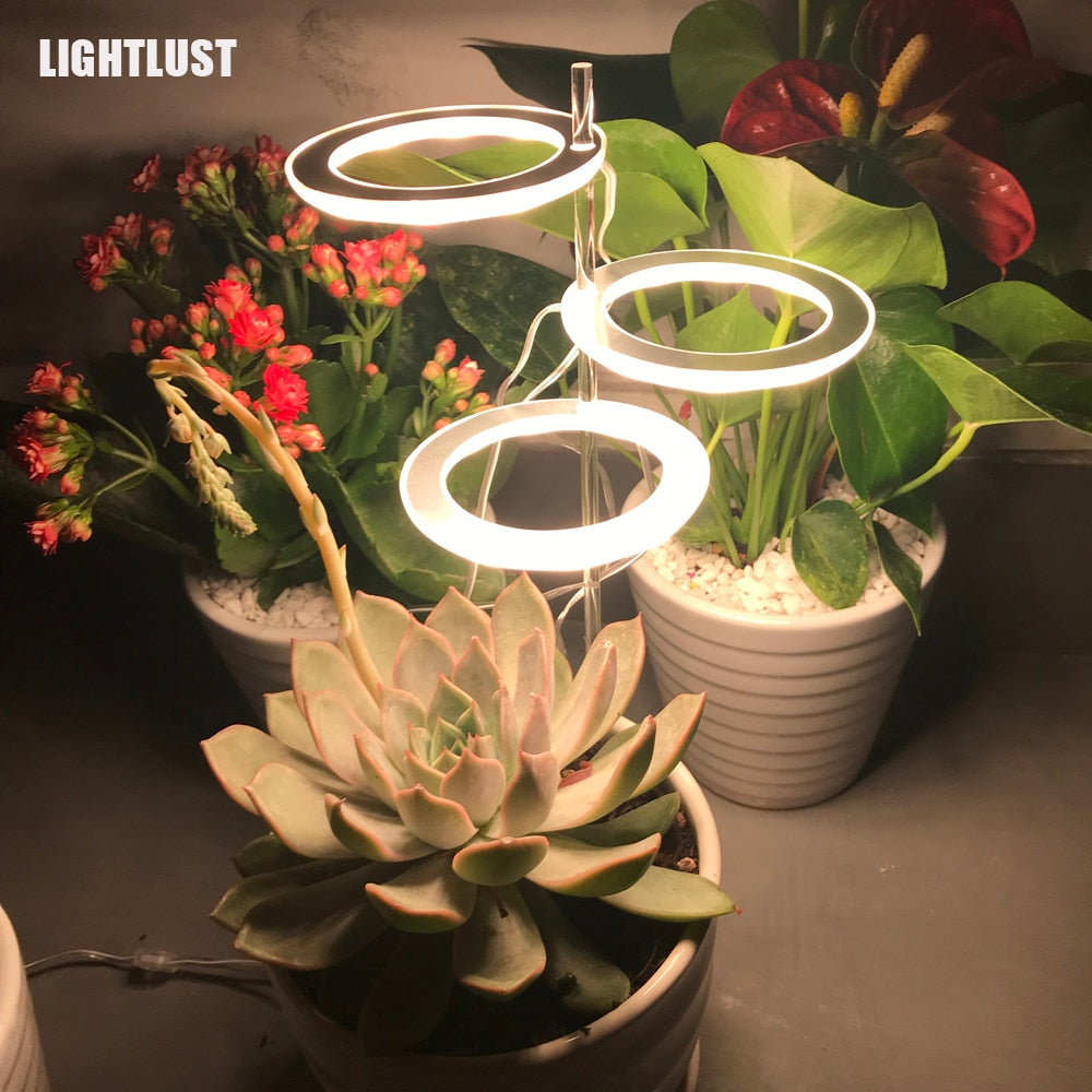 Angel Three Ring Grow Light DC5V USB Phyto lamp For Plants Led Full Spectrum Lamp For Indoor Plant Seedlings Home Flower Succulent