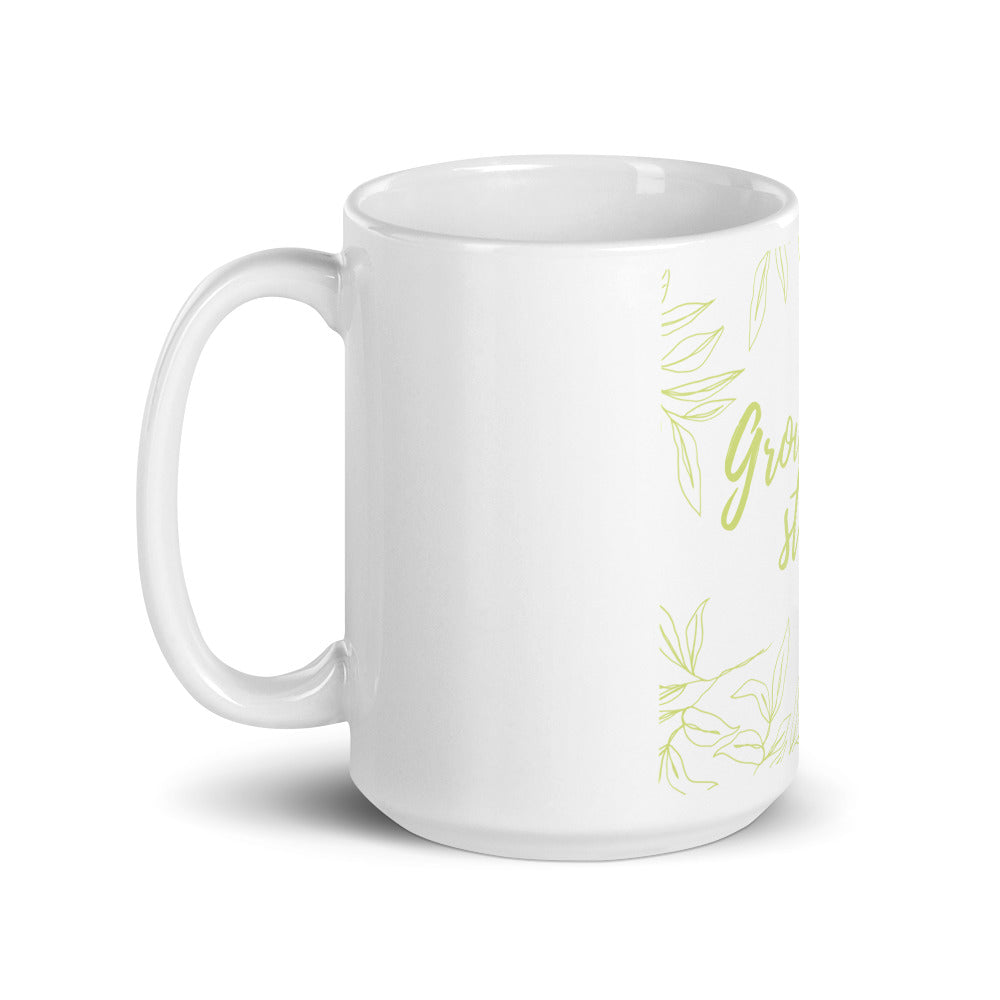 White glossy mug